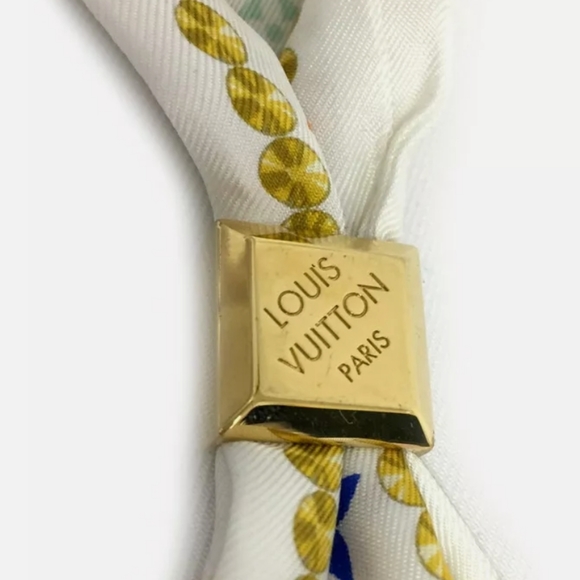 AUTH LOUIS VUITTON SILK SCARF TWILLY/SCARF RING - Picture 4 of 10